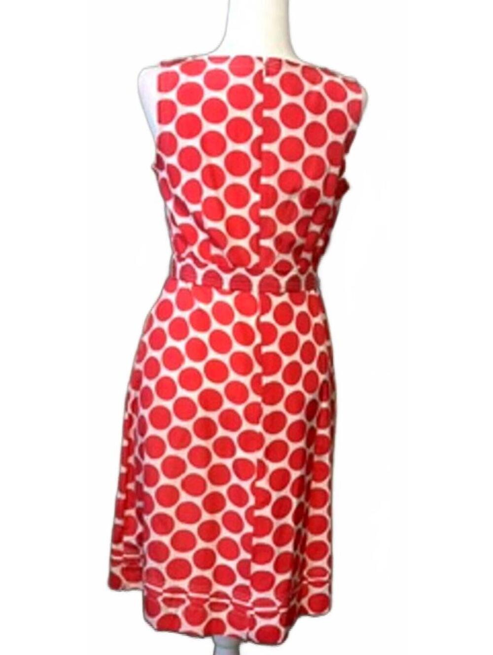 Banana Republic Red Polka Dot Sleeveless Belted Dress NWOT - Picture 3 of 5